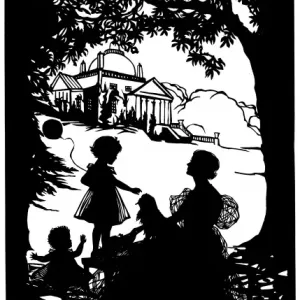 Silhouette of Lady Dufferin and family Silhouette of Lady Dufferin and family