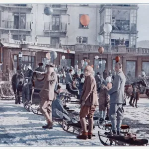 Society in the snow at Davos, 1926