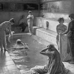 The Strand Roman Bath Reconstructed by Matania The Strand Roman Bath Reconstructed by Matania