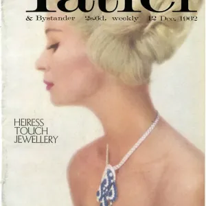 Tatler front cover with model wearing Cartier necklace