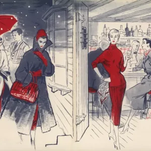 Winter fashion, 1954
