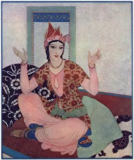 Edmund Prints: 1 of 4 illustrations by Edmund Dulac in The Sketch depicting characters from the Arabian Nights'