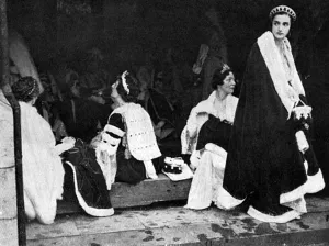 Peeresses Prints: 1937 Coronation - Abbey guests stranded in rain after