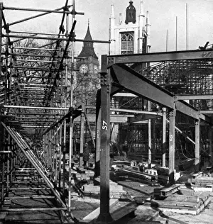 Processional Prints: 1937 Coronation, stands constructed in Parliament Square