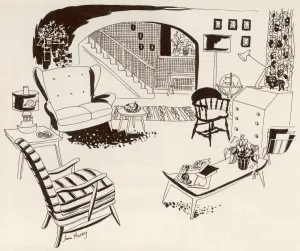 Living Prints: 1950s living room