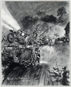 Twenties Prints: The 24 hour race at Le Mans, France for the Rudge-Whitworth Cup