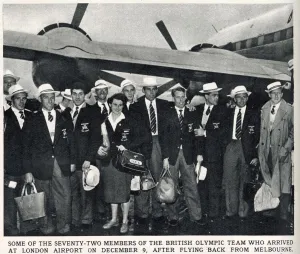 Sport Prints: Some of the 72 members of the British Olympic Team, who arrived back from the Melbourne