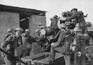Arms Prints: A 9. 2 Howitzer in action, 1939