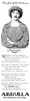 Cigarettes Prints: Abdulla Cigarette advert featuring Maisie the Munition Worke
