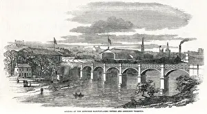 1850s Prints: Aberdeen Railway-Dee Bridge and Aberdeen terminus 1850