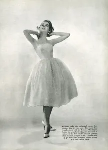 Short Prints: Acquer evening dress for a debutante, 1958