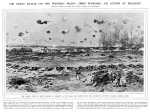 Huts Prints: An action at Bucquoy, Western Front 1918