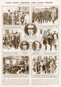 Twenties Prints: Action against Communists - Eight leaders arrested. Date: 1925