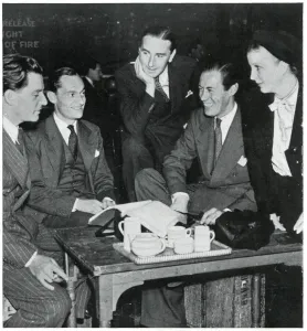 Actress Prints: Actors revising script before show opening, September 1939