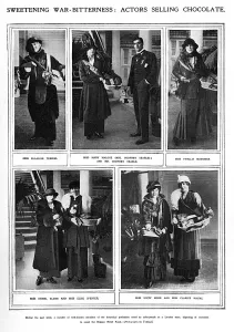 Fund Prints: Actors selling chocolate for charity, WW1