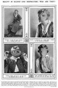 Phyllis Prints: Actresses posing in gas masks, WW1