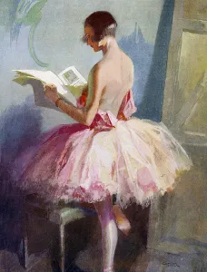 Ballet Prints: Between the Acts, ballet dancer reading