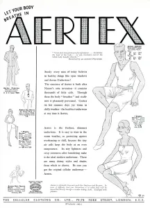Undergarment Prints: Advert for Aertex men and womens underwear 1933