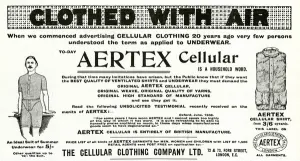 Shorts Prints: Advert for Aertex mens underwear 1909