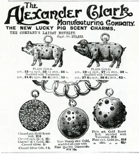 Charm Prints: Advert for Alexander Clark novelty jewellery 1901