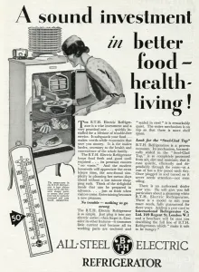 Goods Prints: Advert for All - steel B. T. H electric refrigerator 1931