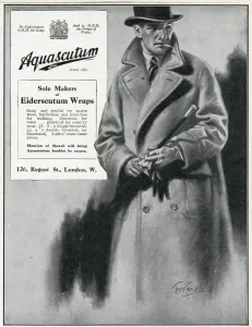 Aquascutum Prints: Advert for Aquascutum mens coats 1923