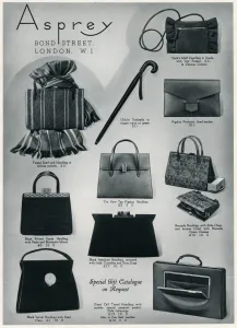 Suede Prints: Advert for Asprey clutch bags 1937