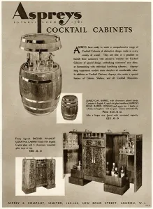 Asprey Prints: Advert for Asprey cocktail cabinets 1934