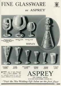 Cocktail Prints: Advert for Asprey glassware 1934