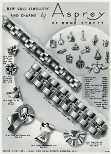Asprey Prints: Advert for Asprey gold charms 1938