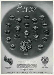 Asprey Prints: Advert for Asprey rings 1938