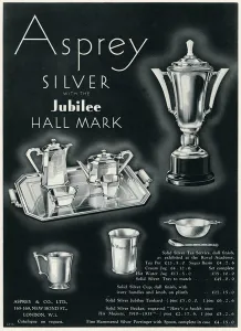 Mark Prints: Advert for Asprey silver with Jubilee hall mark 1935