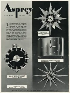 Deco Prints: Advert for Asprey sunburst clocks 1934