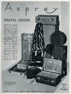 Asprey Prints: Advert for Asprey travel goods 1936