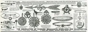 Brooch Prints: Advert for Association of Diamond Merchants Jewellers 1896