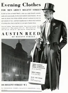 Smart Prints: Advert for Austin Reed evening clothes 1937