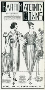 Maternity Prints: Advert for Barri: Maternity wear 1920