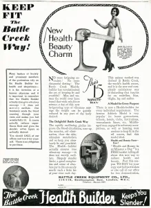 Belt Prints: Advert for Battle Creek Health Builder 1929