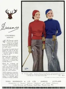 Golfing Prints: Advert for Braemar knitwear 1933