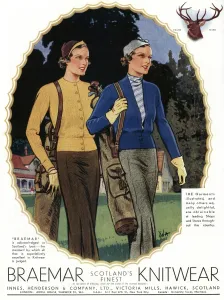 Knitwear Prints: Advert for Braemar Scotlands finest knitwear 1934