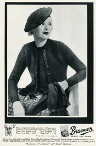 Wool Prints: Advert for Braemar Scotlands finest knitwear 1935