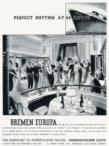 Ocean Prints: Advert for Bremen & Europa German ocean liners 1937