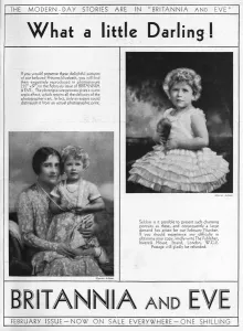 Britannia Prints: Advert for Britannia and Eve featuring Princess Elizabeth