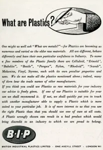 : Advert for British Industrial Plastic Limited 1943