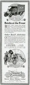 Vehicles Prints: Advert for Buick, Red Cross ambulances 1916