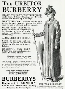 Loose Prints: Advert for Burberry smart topcoat 1913