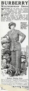 Colours Prints: Advertisement for Burberry weatherproof clothes