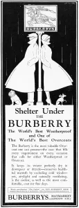 Burberrys Prints: Advert for Burberry weatherproof coats 1927