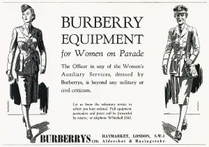 1941 Prints: Advert for Burberry women's equipment WWII