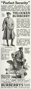 Long Prints: Advert for Burberrys tielocken trench coats 1916